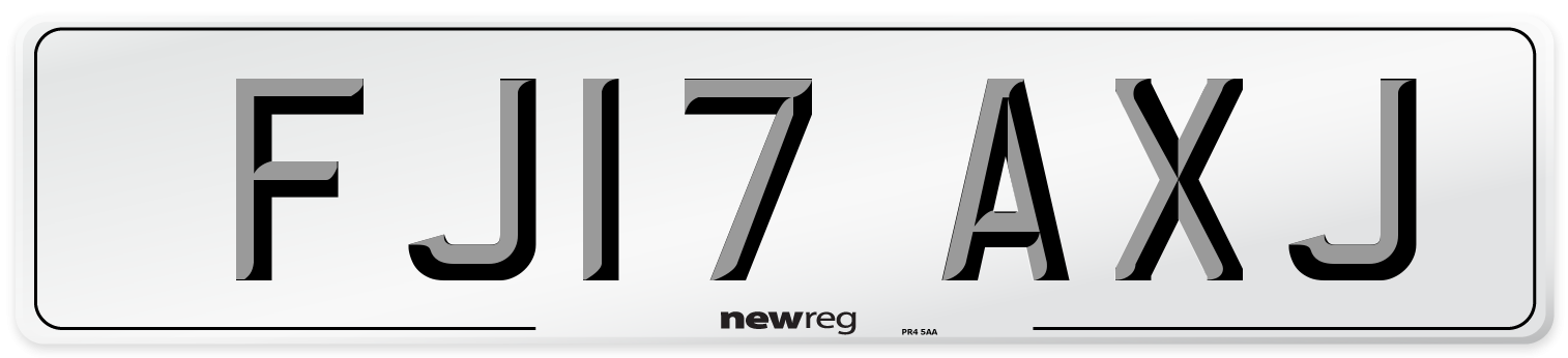 FJ17 AXJ Number Plate from New Reg